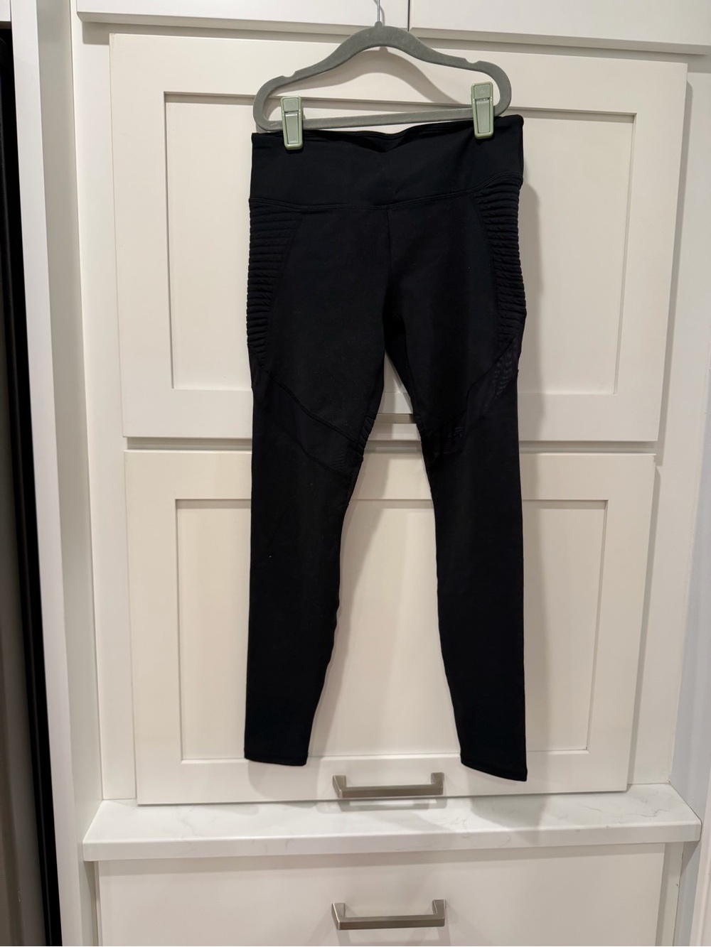 Fabletics Black Define Mid-Rise Moto Leggings
